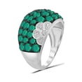 thumbnail image 2 of 3.00 Carat T.G.W. Emerald And White Diamond Accent Sterling Silver Ring, 2 of 4