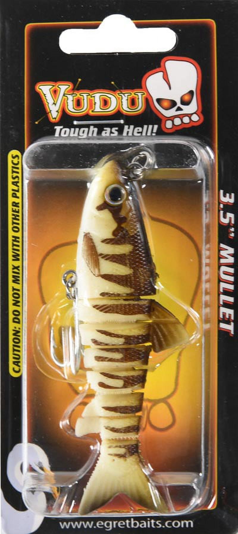 Egret Baits Vudu 3 1/2" Mullet Fishing Lure, Gold Croaker, 1/4 oz, E-VM35-115HD