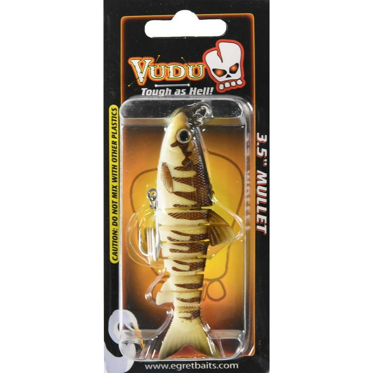 egret fishing lures Vudu Mullet-Injured Mullet right out of the pack. Egret 3.25" Vudu Shrimp Gold