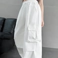 thumbnail image 7 of 13-14 Years Juniors Girls' Baggy Trousers Cargo Trousers Girls' Casual Jogging Bottoms Cargo Trousers Casual Sweatpants White Casual Pants, 7 of 7