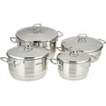 thumbnail image 2 of YBM Home 9-Piece 18/10 CRr-Ni Stainless Steel Pots and Pan Set, Silver, 2 of 6