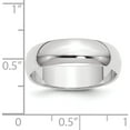 thumbnail image 3 of 10K White Gold 10Kw 6mm Half Round Band Size 4.5 Made In United States 1whr060-4.5, 3 of 5