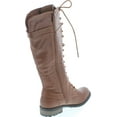 thumbnail image 5 of Forever Link MANGO-27 Women's Strappy Lace-Up Knee High Combat Stacked Heel Boot, 5 of 7