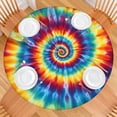 thumbnail image 2 of Colorful Tie Dye Mandala Pattern Round Fitted Tablecloth with Elastic Edge,Dining Table Cover Waterproof,Outdoor Round Tablecloth for Camping,Dining,Indoor and Outdoor, 2 of 7