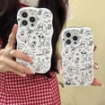 thumbnail image 2 of Cute Graffiti Cartoon Dog Wavy Frame Hard Phone Case Compatible with iPhone Case (White,iPhone 12 Pro Max), 2 of 6