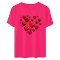 thumbnail image 5 of VKOYWKM Valentines Day Heart T-Shirts for Women Love Heart Print Tees Short Sleeve Casual Crew Neck Love Heart T-Shirts Happy Valentines Day Shirts, 5 of 7