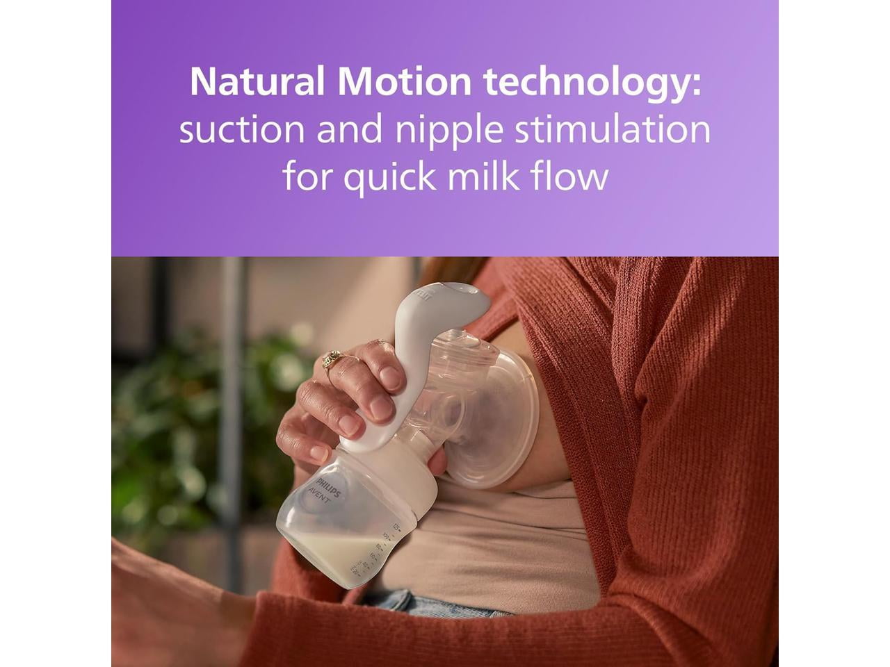Philips Avent Manual Breast Pump - Easy Pumping with Natural Motion Technology - Transparent, SCF430/03