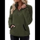 thumbnail image 2 of Sudadera Informal de con Cremallera de un Cuarto para Mujer, Larga, Ligera, Suave y Afelpada, con Bolsillos. Verde XL, 2 of 9