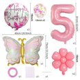 thumbnail image 2 of Set de globos de cumpleaños JKGOO Pink Butterfly para quinto cumpleaños, 2 of 7