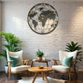 thumbnail image 4 of 24" Oversized Vintage Globe Wall Clock - 2cm Thickened Metal Frame, Silent Non-Ticking World Map Decor (Industrial/Retro Style) for Living Room, Office & Bedroom | Home Decoration, 4 of 11