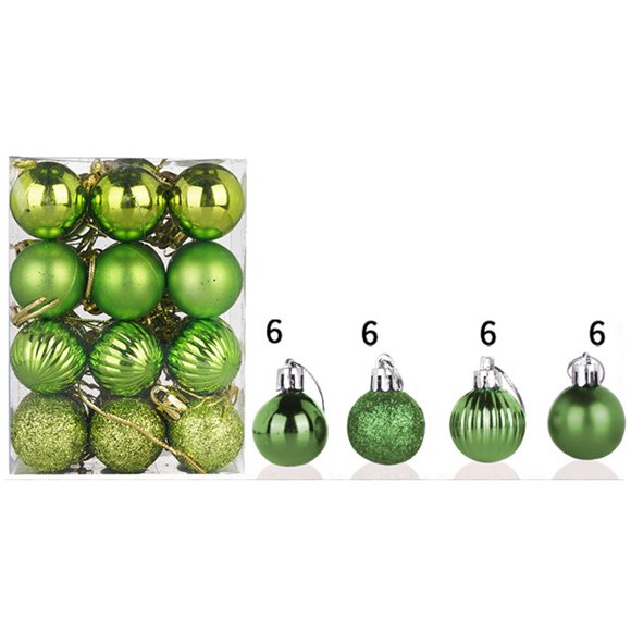 TIMIFIS Green Christmas Balls 24pcs 1.1-Inch Christmas Tree Decoration Ornaments for Xmas Tree Halloween Wreath Garland Decor Ornaments