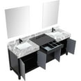 thumbnail image 5 of Lexora Home Zilara 80" Double Marble Top Bathroom Vanity with Mirror and Faucet, 5 of 16
