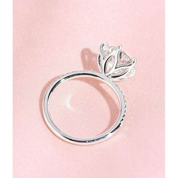 solitaire jewels 2.5CT Tulip Setting Round Moissanite Engagement Ring For Women, 14K Yellow Gold