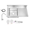 thumbnail image 6 of Stainless Steel Commercial Sink Kitchen Utility Sink Single Bowl w/Prep Table, 6 of 24