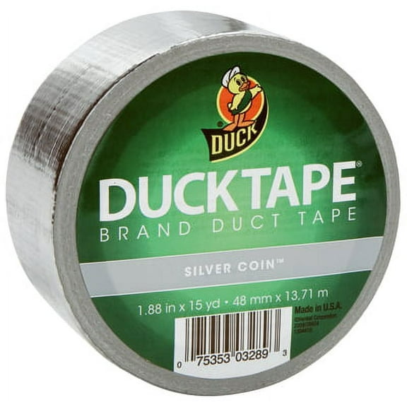 Duck 1.88" x 15 YD Chrome Duct Tape Use For Repairs Color Coding Craft, Each