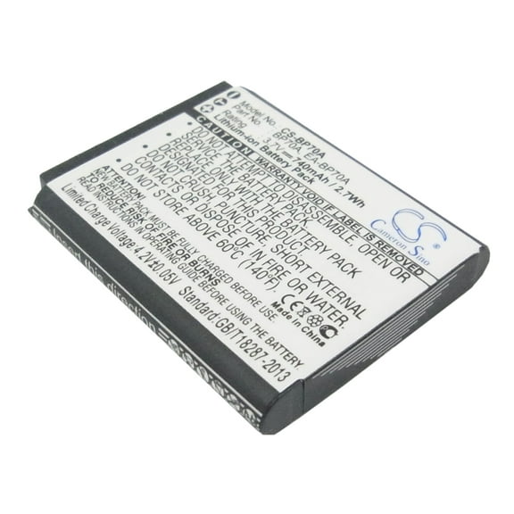 Replacement Battery For Samsung 3.7v 740mAh / 2.7Wh Camera Battery
