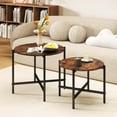 thumbnail image 2 of Costway Ensemble de 2 Tables Basses Rondes 21,5 Pouces et 25,5 Pouces Tables Basses Gigognes Table d'Appoint Ronde, 2 of 10