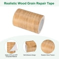 thumbnail image 2 of Uxcell Ruban de Réparation à Grain de Bois 2 Rouleaux, 3.15 Pouces x 15 Pieds Ruban de Sol en Bois Auto-Adhésif, Réparation Texturée Réaliste [Érable de Blé], 2 of 2