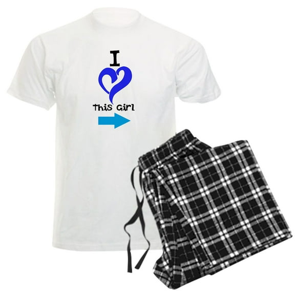 CafePress - I Love This Girl Men's Light Pajamas - Men's Light Loose Fit Cotton Pajama Set