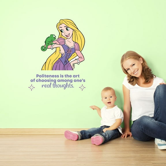 Politeness Tangled Rapunzel Quote Cartoon Quotes Decors Wall Sticker Art Design Decal for Girls Boys Kids Room Bedroom Nursery Kindergarten Home Decor Stickers Wall Art Vinyl Decoration (10x8 inch)