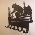 thumbnail image 3 of Yuedong Ski Metal Wall Decor Skier Rack,Metal Wall Art Skier in the Mountain Forest Wall Decor,Snowsports Key Holder Hooks Organizer Rack Wall Mounted for Living room,Bedroom,Farmhouse, 3 of 9