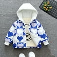 thumbnail image 2 of Toddler Boys Sherpa Fleece Lined Hoodies Zip Up Cute Print Jackets Kids Winter Warm Outwear Coats With Pockets For Gifts,Blue,2 Years, 2 of 4