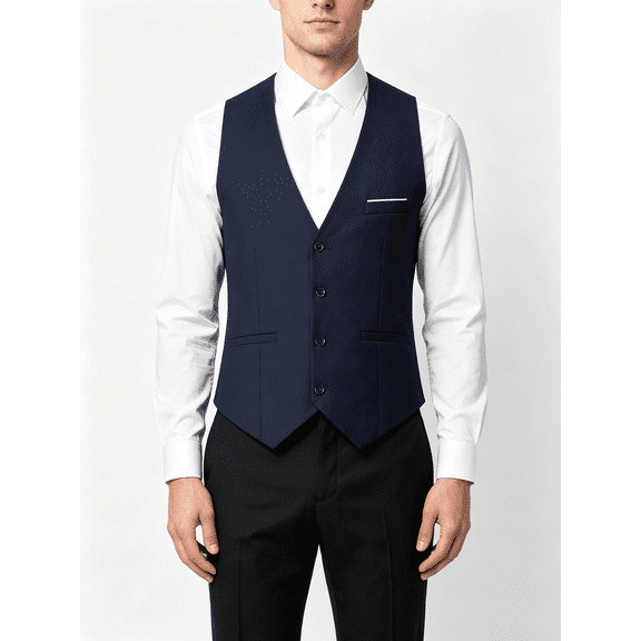 Atkumj Blazer Vest for Men Fashion V Neck Tie Waist Mens Vests Business Casual Solid Color Button Front Oversize Vest Top S