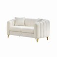 thumbnail image 5 of Sofas for Two 63" Chenille Loveseat Sofa,Luxury 2 Seater Deep Couch,Modern Tufted Couch, Gold Metal Legs Sofa for Living Room, Bedroom, Apartment (Beige),Small Couches, 5 of 11