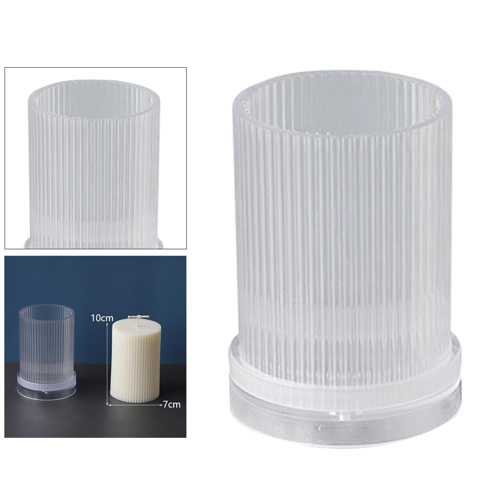 FVDPWYE MagiDeal Long Pole Candle Mold Pillar Making Large Cylinder Rib DIY Accessory Clear