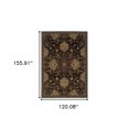 thumbnail image 4 of 10' X 13' Brown Beige Blue And Red Oriental Power Loom Stain Resistant Area Rug, 4 of 5