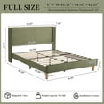 thumbnail image 5 of Zanmintaobo Full Corduroy Platform Bed Frame with 42.5" Upholstered Wingback Headboard, Metal & Wood Slats,No Box Spring Needed,Turtle Green, 5 of 8