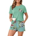 thumbnail image 3 of DremFish Women's Pajamas Sets Short Sleeve Lounge Sets Sleepwear Casual 2 Piece Pjs with Pockets, 3 of 7