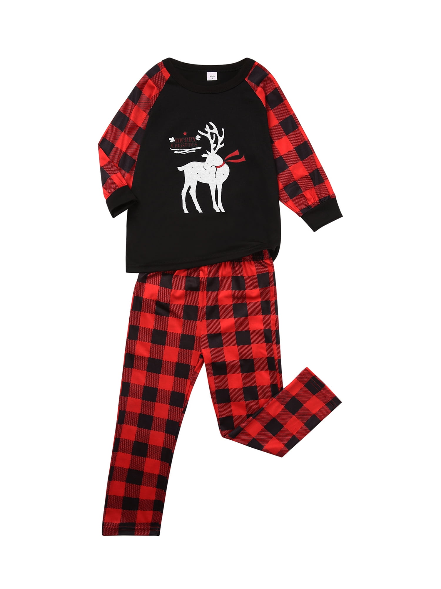 Kids Clothes CieKen Baby Boys Girls Deer T Shirt Top Red Black Plaid Cotton Pants 2 Pcs Outfits Casual Suit