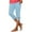 Sky Blue, variant on Capri Pants for Women High Waisted with Pockets, Solid Color Yoga and Gym Pants, Slim Fit Summer Activewear in Polyester and Spandex