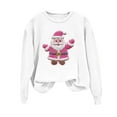 thumbnail image 2 of Aobny Shirts for Women Trendy Long Sleeve Christmas White Sweatshirt Pullover Crew Neck Pullover Santa Gym Clothes,M, 2 of 6