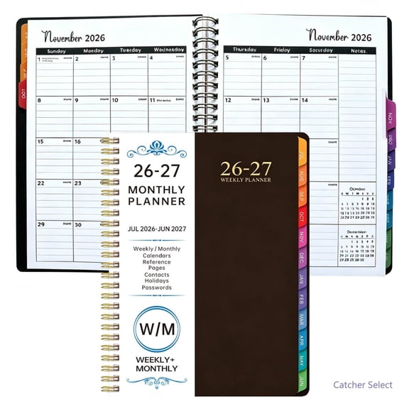 Academic Planner July 2026 June 2027, Weekly Monthly Planner 6.1x8.5 Colorful Tabs