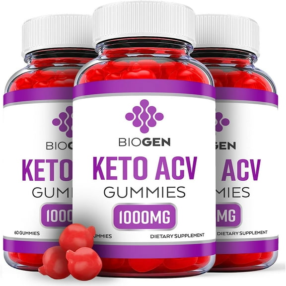 (3 Pack) Biogen Keto ACV Gummies - Supplement for Weight Loss - Energy & Focus Boosting Dietary Supplements for Weight Management & Metabolism - Fat Burn - 180 Gummies