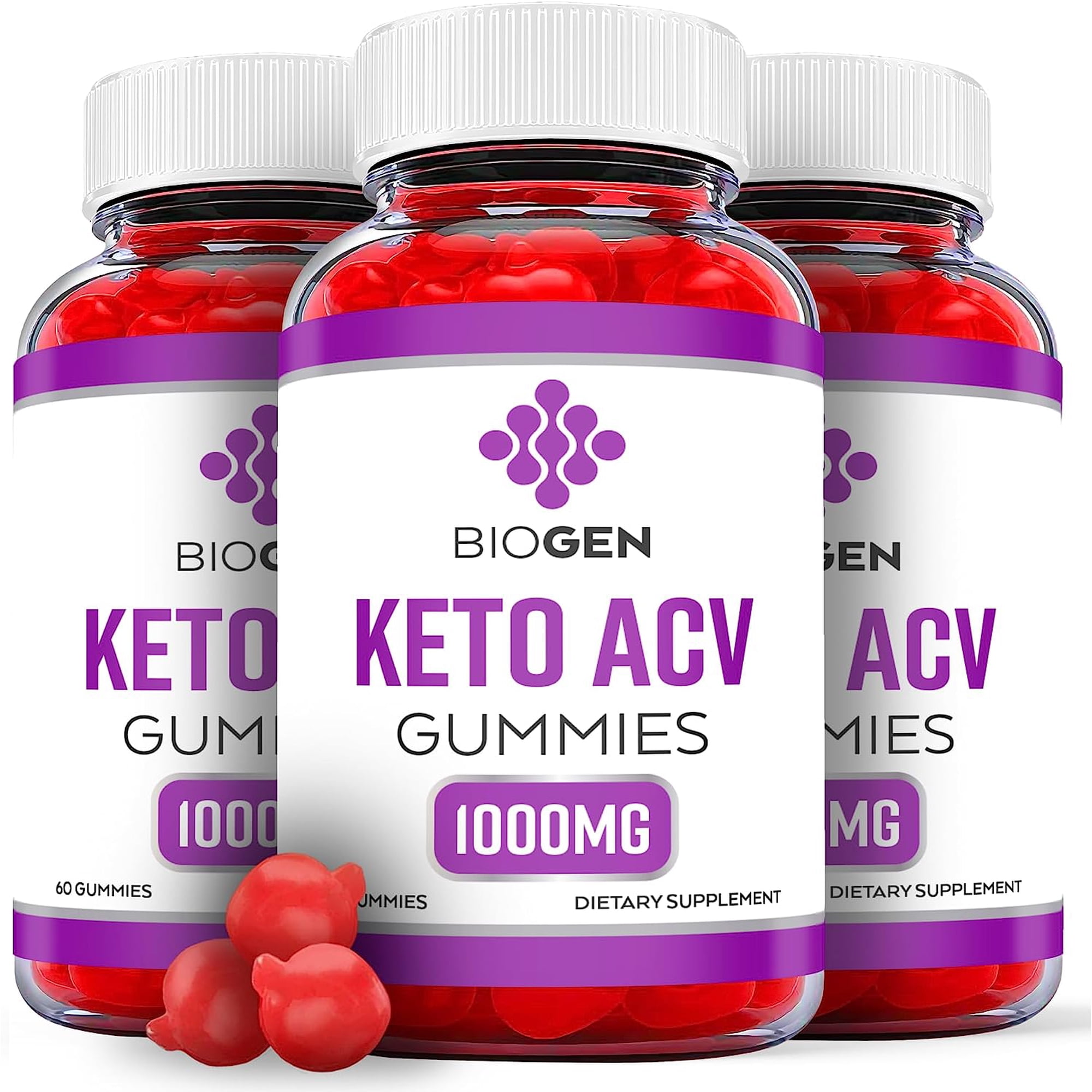 (3 Pack) Biogen Keto ACV Gummies - Supplement for Weight Loss - Energy & Focus Boosting Dietary Supplements for Weight Management & Metabolism - Fat Burn - 180 Gummies