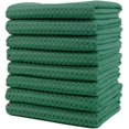 thumbnail image 1 of Ultra Premium Microfiber Kitchen Dish Hand Towel Waffle Weave, 8 Pack (16x28 in, Green), 1 of 5