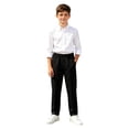 thumbnail image 4 of ITSAME Boys School Uniform Pants Flat Front Elastic Waist Straight Leg Kids Dress Pants with Pockets Black Size 9, 4 of 9