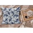 thumbnail image 2 of Fish Fluffy Throw Pillow Cushion Cover, Japanese Carp Koi Wave Patterned Background Ancestral Animals Culture, Decorative Square Accent Pillow Case, 40" x 40", Dark Blue White, by Ambesonne, 2 of 5