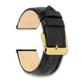 thumbnail image 3 of 26mm Blk Matte Alligator Grain Gld-tone Buckle Watch Band, 3 of 6