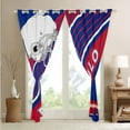 thumbnail image 4 of Curtains & Drapes American Football Curtains for Living Room, Blue Red Rugby Game Helmet 30%-50% Blackout Curtains Football Sports Team Window Curtains 52''Wx63''L (Buffalo), 4 of 6