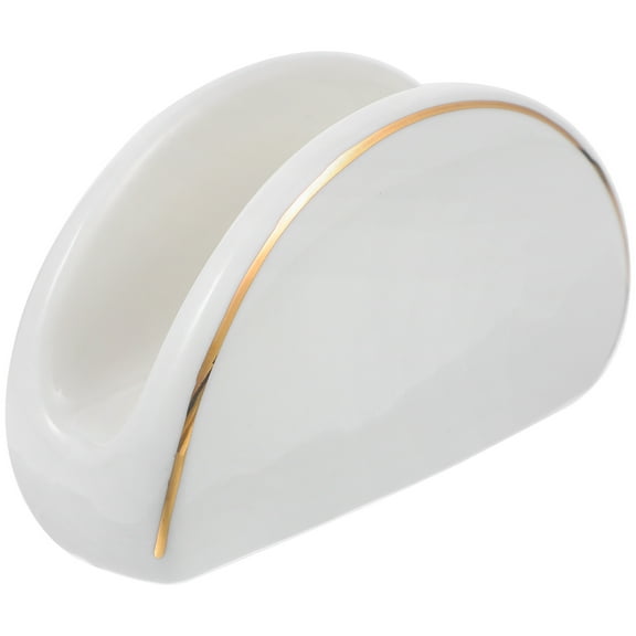 Xing Ceramic Napkin Holder Golden Edging Napkin Rack Tabletop Napkin Dispenser