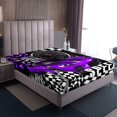 thumbnail image 3 of Erosebridal Cool Speed Racing Fitted Sheet Queen, Checkered Fitted Sheet Set Queen, Car Sports Decor, 3 Pieces（No Top Sheet）, 3 of 6