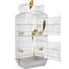 Alden Design Large 41" Metal Bird Cage with Play Top for Parakeets and Lovebirds, Light Gray
