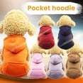 thumbnail image 2 of Jubilant  Solid Color Dog Hoodie Pet Dog Hoodie Winter Solid Color Hooded Sweatshirt Sporty Pullover Design with Pocket Warm Windproof Pet Apparel for Breeds, 2 of 8