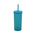 thumbnail image 4 of Mainstays 20 oz Plastic Tumbler with Screw Top Lid and Straw, Electric Aqua, 4 of 7