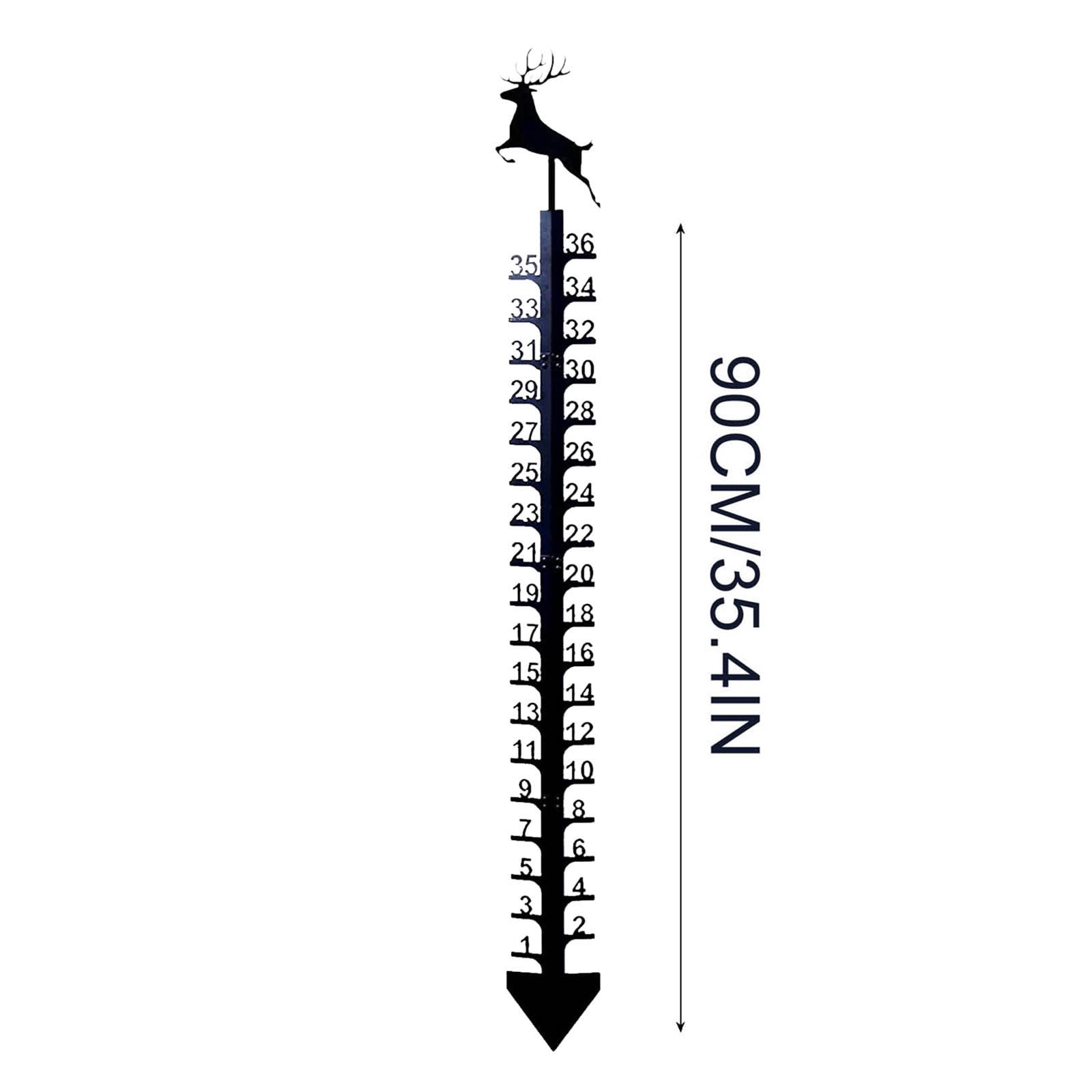 Sunshinehomely 36 Inch Snow Gauge Outdoor, Snow Measuring Stick, Winter Snow Ruler Snowfall Measuring Gauge, Metal Christmas Snow Gauge, Iron Art Snow Gauge for Yard Christmas Decorations