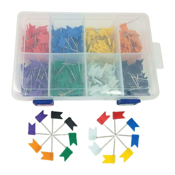 DYNWAVECA 400x Assortis Drapeau Voyage Punaises, Tacks Décoratifs Multicolores, Drapeau en Plastique avec pour Tableau d'Affichage en Liège, Picture Hanging Pin